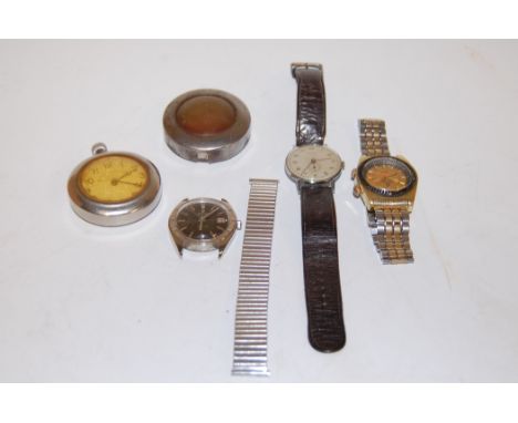 A mid-20th century nickel cased pocket watch, the dial with Arabic numerals and stamped Railway Timekeeper Lever Specially Ex