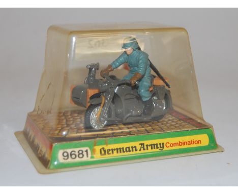 A Britains model of a German Army combination motorcycle side-car, No.9681, in original packaging 