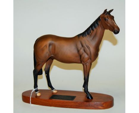 A Beswick model of Psalm, model No. 2540, brown matt  finish, on wooden plinth   Condition Report / Extra Information  Appear