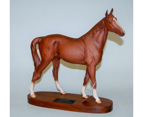 A Beswick figure 'The Minstrel' model No. 2608 chestnut matt finish on wooden plinth   Condition Report / Extra Information  