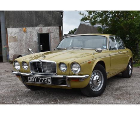 A 1973 Jaguar XJ6 Series II, registration number DBY 772M, chassis number 2N1905BW, engine number 7L74112S, Greensand.  This 