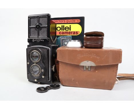 A Rolleiflex Old Standard TLR Camera, serial no 225696, shutter working, body G, some paint wear to edges, some slight fading