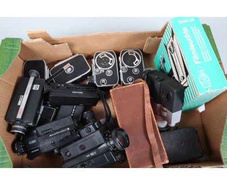 A Zeiss Ikon Kinamo and Other Cine Cameras, a Kinamo S10 16mm camera, four Bolex B8 and C8 8mm bodies (no lenses), a Sankyo A