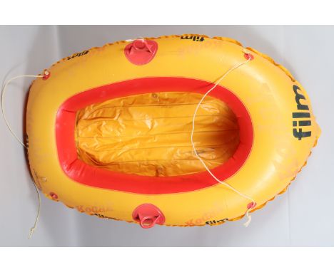 A Kodak Inflatable Dinghy, circa 1980, advertising Kodak Film, some fading to Kodak lettering, approx 150cm x 90cm, G 