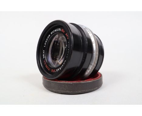 A Wray 18in f/10 APO Process Lustar Lens, Type C.C. serial no 240279, barrel G, light wear, elements G, with push on front ca