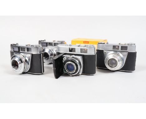 A Group of Kodak Cameras, a Kodak Retina IIc, shutter working, body G, with50mm f/2.8 Xenon lens, elements G, a Retinette IB,