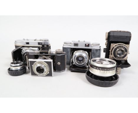Miniature Folding Cameras, comprising a Kodak Retina I (Type 118), shutter not working, a Kodak Retina IIc camera with Retina