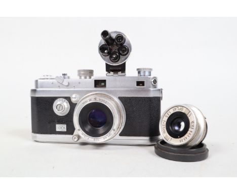 An OPL Foca Universel 35mm Rangefinder Camera and Lenses, a Model 3, serial no 76738, shutter sticking intermittently, with O