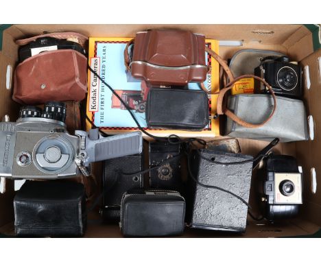 A Tray of Kodak Brownie and Similar Cameras, including No 2 and No 2A Folding Autographic Brownie cameras, an Autographic Ves