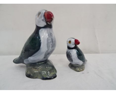 Two Anita Harris ceramic puffins