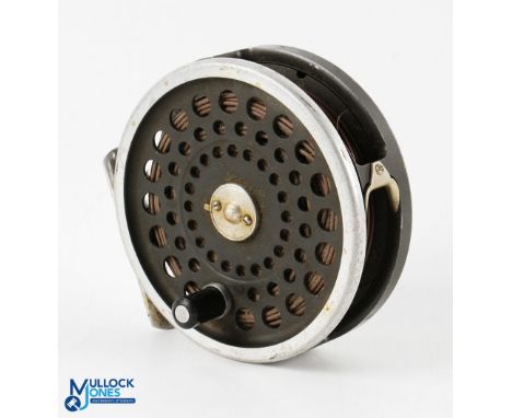 Hardy Bros "The Marquis 10" alloy sea trout fly reel 3 ¾" spool, 2 screw latch, black handle, rear tensioner, constant check,