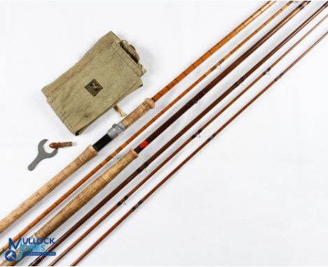 Hardy Bros The No 2 LRH Palakona split cane spinning rod 9ft 6in 2 piece lined rings throughout, with a Tulip tip, down locki