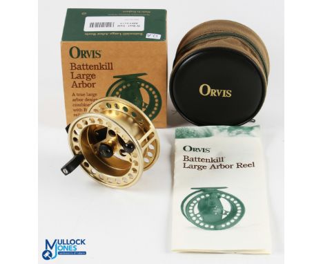 Orvis USA Battenkill large arbor III gold finish rout fly reel, 3