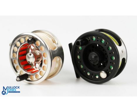 Lureflash 5/6 alloy fly reel 3 ½" spool with 2 screw latch, counter balanced handle, rear tensioner, alloy line guide. Light 