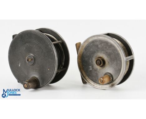 John MacPherson Inverness alloy salmon reel 4" alloy spool with domed handle, constant check (strong) smooth brass foot (ligh