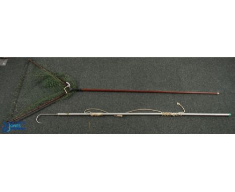 Large Hardy Sea Trout Fishing Net, with a Efgeeco gaff - large item 194cm x 70cm. Collection only