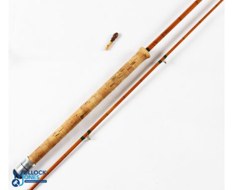 Hardy Alnwick "The Hardy Wanless" palakona split cane spinning rod E84497, 7' 2pc 8/10 lbs, 14" handle with alloy sliding ree