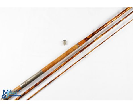 John R Bolton, Maker Newcastle on Tyne, No 22 split bamboo salmon fly rod 17' 6" 3pc, whipped 24" handle with alloy sliding r