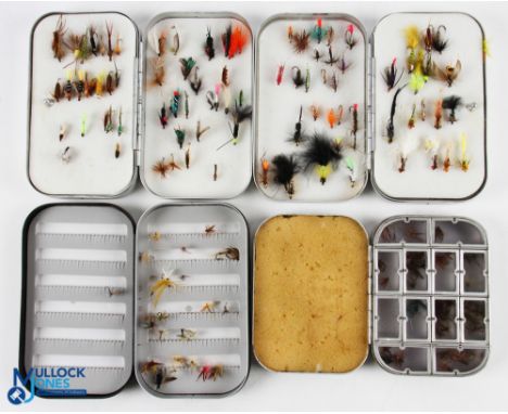 Fly tins as follows: 2x Richard Wheatley alloy 6" x 3 ½" x 1" swing leaf with Ethafoam to all sides, alloy knob to leaf, good