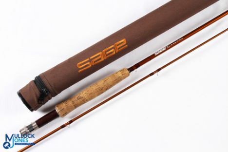 Sage USA FLi 490 carbon trout fly rod, 3 7/16oz, 9' 2pc line 4#, alloy uplocking reel seat with wood insert, lined butt ring 