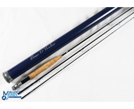 A fine Bruce &amp; Walker "Powerlite Deluxe" handmade in England small stream carbon trout fly rod, 7' 6" 3pc, line 3/4 #, al