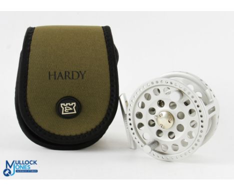 Hardy Bros "Angel" 6/7 alloy trout fly reel 3 3/8" caged wide spool, 3 screw latch, engine turned counter balanced handle, la