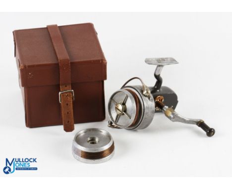 Hardy Bros "The Altex" No 2 Mk V fixed spool reel with spare spool, good bail with alloy spools, very light use. In original 