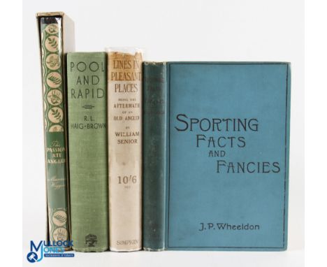 4 Period Fly Fishing Books, to include Lines in Pleasant Places William Senior 1920, Pool and Rapid R L Haig Brown with Illus