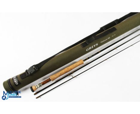 Grey's Alnwick Platinum XD carbon trout fly rod 9' 6" 3pc line 6# alloy double uplocking reel seat and collar with burr wood 