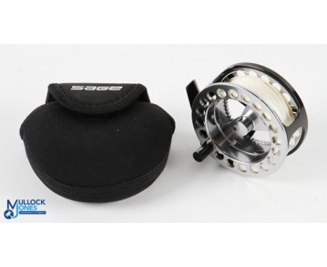 Sage USA 3200 alloy lightweight trout fly reel 3 ¼" spool, 'O' ring push spool with black handle, rear tensioner and constant