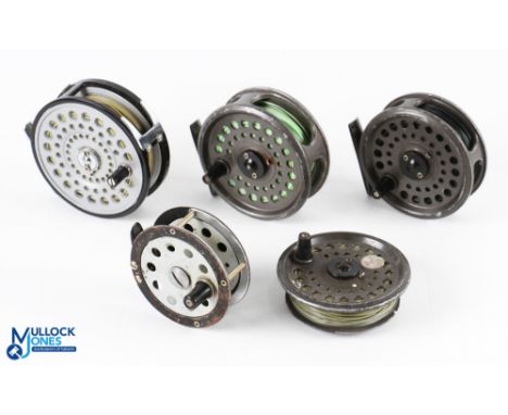Intrepid Rimfly king size alloy trout fly reel, 3.5" spool, 2 screw latch, constant check, runs well. Intrepid Rimfly regular