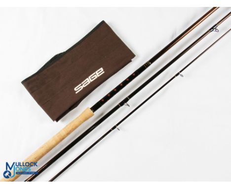 An interesting Sage Graphite III salmon fly rod, built on a blank with custom whippings (very nice), 15' 3pc line 10, Fuji do