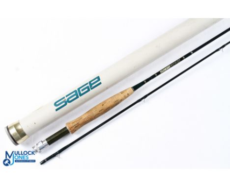 Sage USA Graphite IV 490 SP Durascrim carbon trout fly rod - 2 5/8 oz 9' 2pc line 4#, alloy uplocking reel seat with green wo