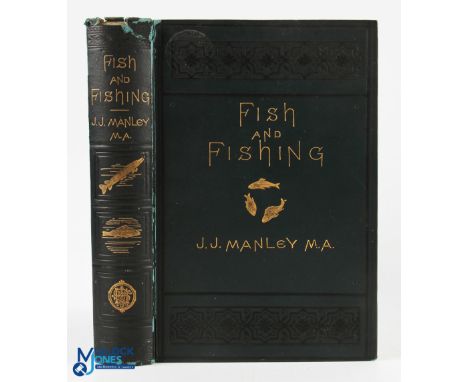 1877 Fish &amp; Fishing J J Manley MA-  was once owned by R B Marston with his owner's signature inside, signs wear to sine F