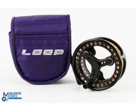 Loop Dry Fly alloy large arbor trout fly reel (the first of the large arbor reels) No 3453, tri-lobal bearing with centre ten