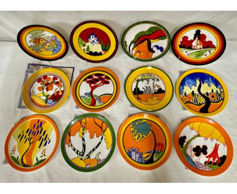 A set of twelve Wedgwood limited edition Clarice Cliff Bizarre collector's plates from 1994-1995 to include eight with certif