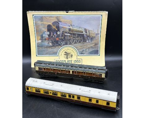Two scratch built carriages with people to interior, One First &amp; Second 1482, the other is 3rd, Guard &amp; Luggage with 