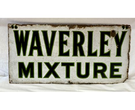An original vintage enamel advertising sign for Waverley Mixture. Measuring 61cm x 30.5cm 