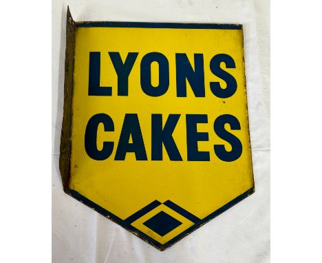 An original double sided Lyons Cakes enamel sign measuring 40 x 30.5cm 