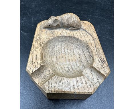 Robert Thompson 'Mouseman' Oak ashtray 10cm x 7.5cm. 