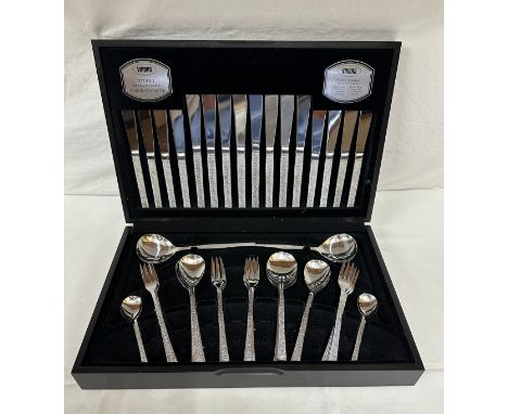 A Viners 8 piece canteen of cutlery by Gerald Benney, missing 1 teaspoon and 1 dessert fork (56). 