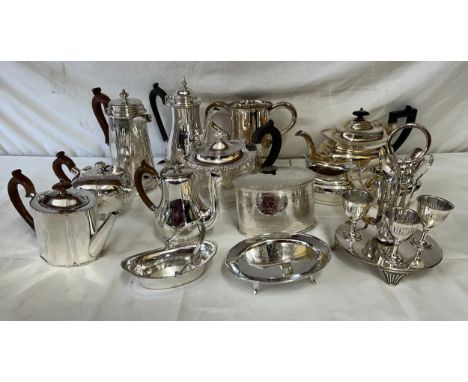 A quantity of good quality silver plated items to include a matching teapot, sugar and milk, teapot with shell mark to base, 