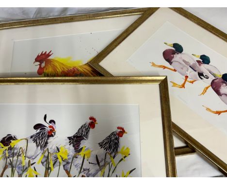 Three limited edition watercolour prints by Mary Ann Rogers to include 'Alarm' (248/500) image 57cm x 43cm (frame 76cm x 63cm