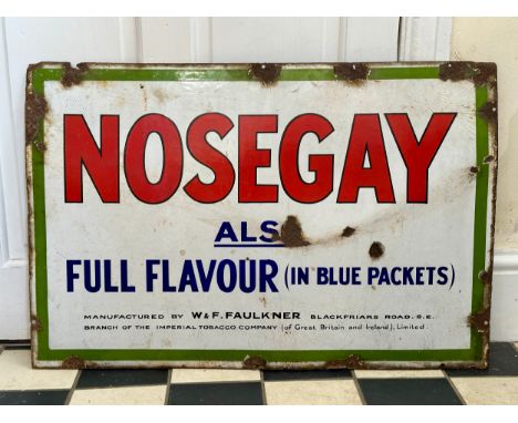 An original enamel 'Nosegay' Full Flavour Sign measuring 51 x 76cm. 