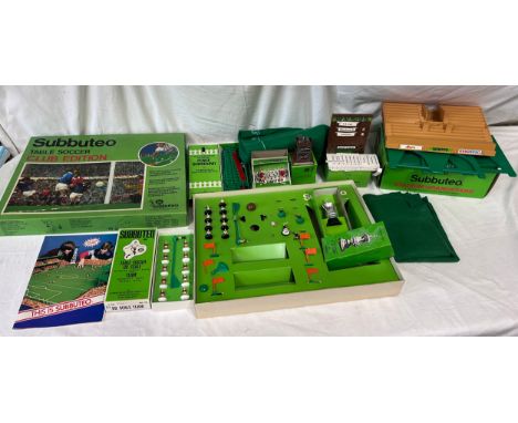 A collection of Subbuteo to include Club Edition, Scoreboard, teams, F.A. cup etc. 