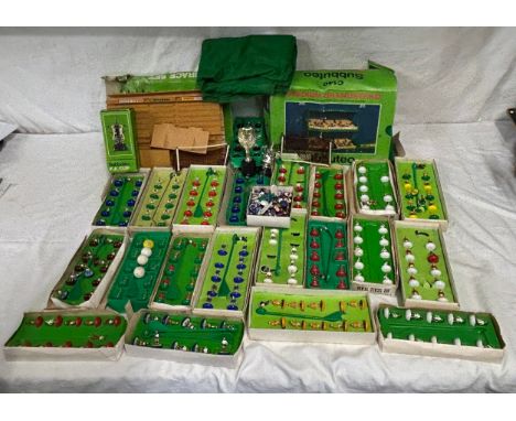 A collection of twenty-one vintage 00 scale Subbuteo teams comprising England, Crystal Palace, West Ham, Wales, Rotterdam and