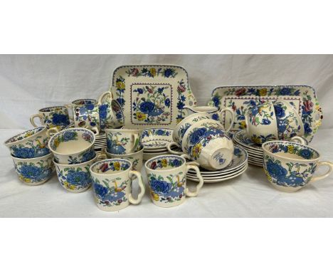 Masons Ironstone 1930's Part Tea Service. ' Regency ' Pattern. c.4475. Reg Num. 821349 comprising cake plate , sandwich plate
