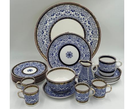 A collection of 19thC Royal Worcester 'Royal Lily' pattern items to include charger 37cm d, plate 23 cm d, 6 x side plates 17