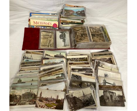 Quantity of postcards to include London (141), coloured and black and white, an Album (191) to include topographical post car