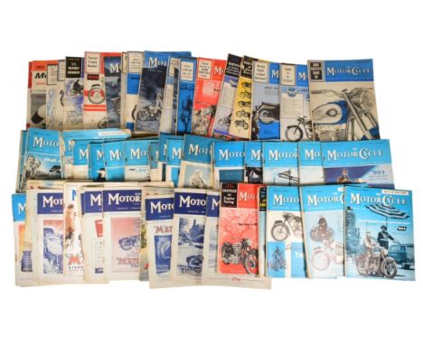 Automobilia - a collection of post war vintage The Motorcycle 'The Blue-un' magazines ranging from 1947 through to 1962. Each